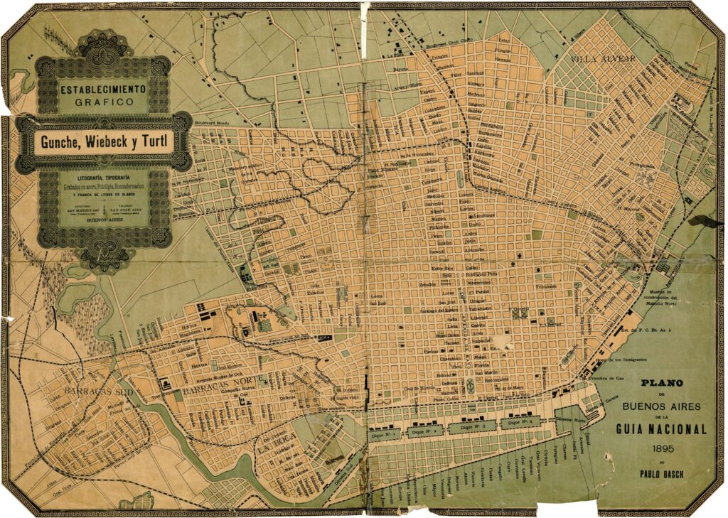Cartografía vieja de la ciudad de buenos aires